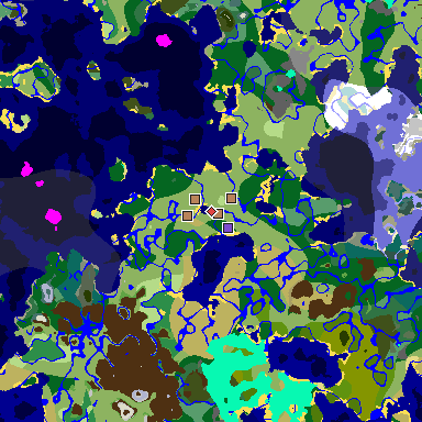 Map of Minecraft seed -6187499467895001582 around spawn