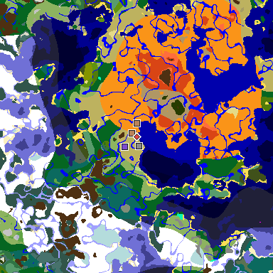 Map of Minecraft seed 1918659991548691063 around spawn