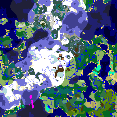 Map of Minecraft seed 4385797602095327408 around spawn