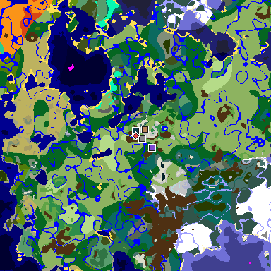 Map of Minecraft seed 2242594973474251674 around spawn
