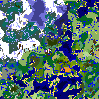 Map of Minecraft seed 3297094828694363247 around spawn