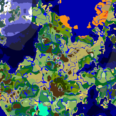 Map of Minecraft seed -7842678034190215750 around spawn