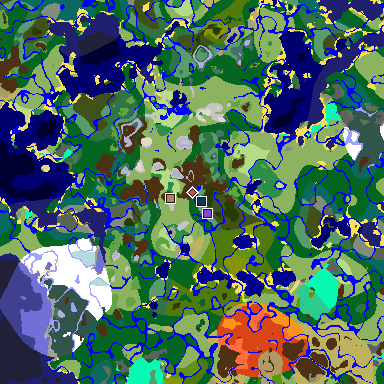 Map of Minecraft seed -6541308979372400203 around spawn
