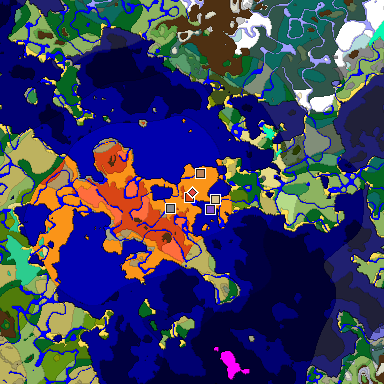 Predicted biome map of Java 1.19.2 seed 6656482206233100819 around estimated spawn