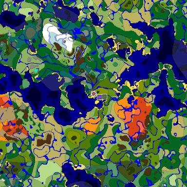 Predicted biome map of Java 1.19.2 seed 6200627442418744815 around estimated spawn