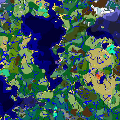 Predicted biome map of Java 1.19.2 seed 4376895386078152815 around estimated spawn