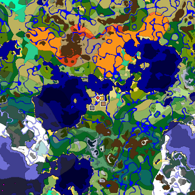 Predicted biome map of Java 1.19.2 seed -5900466964202951138 around estimated spawn