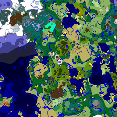 Predicted biome map of Java 1.19.2 seed 4149380531025616017 around estimated spawn