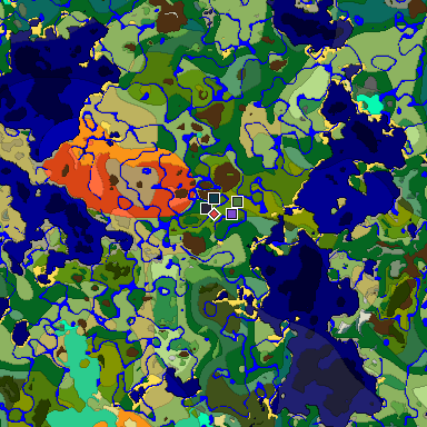 Predicted biome map of Java 1.19.2 seed -468591155732125962 around estimated spawn