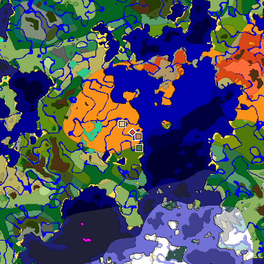 Predicted biome map of Java 1.19.2 seed 2006287686138012563 around estimated spawn