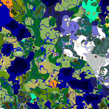 Predicted biome map of Java 1.19.2 seed -6134542746756825888 around estimated spawn