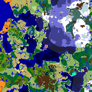 Map of Minecraft seed 2504020842030359237 around spawn