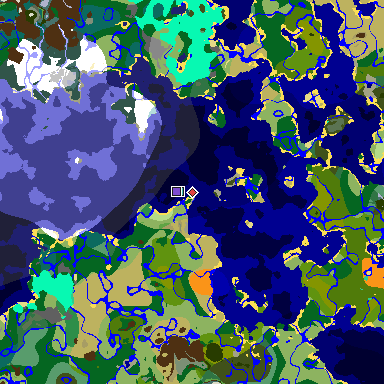 Map of Minecraft seed -3421260607853451836 around spawn