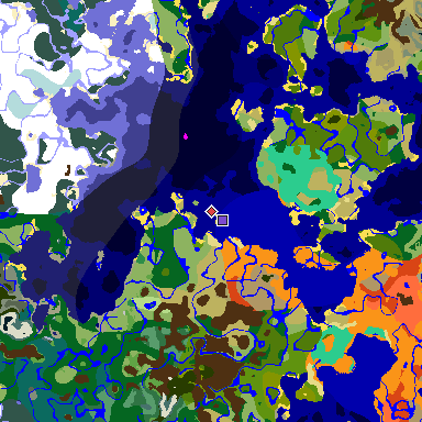 Map of Minecraft seed -3984078626297063690 around spawn