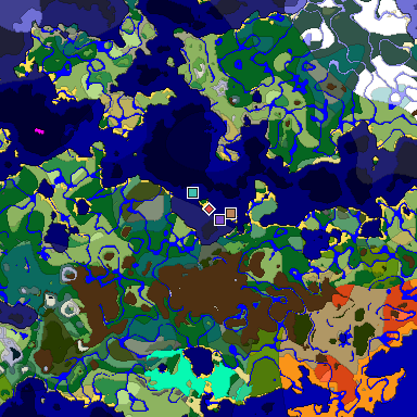 Predicted biome map of Java 1.19.2 seed 1139560571716402161 around estimated spawn