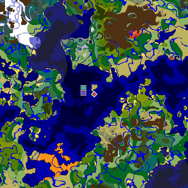 Predicted biome map of Java 1.19.2 seed 3619603044311165478 around estimated spawn