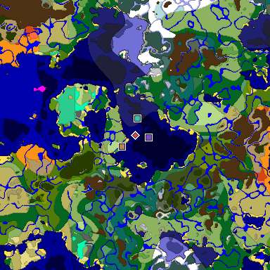 Predicted biome map of Java 1.19.2 seed 1042633683126503202 around estimated spawn