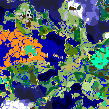 Map of Minecraft seed 4020105281862860801 around spawn