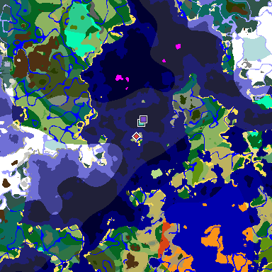 Map of Minecraft seed 2223347945527360217 around spawn