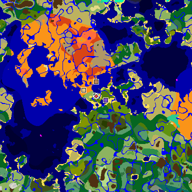 Map of Minecraft seed 6015840899021263262 around spawn