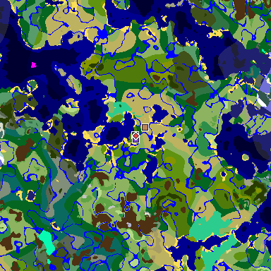 Map of Minecraft seed 3417405820328127983 around spawn