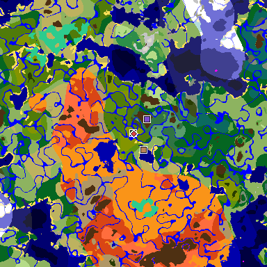 Map of Minecraft seed -8805513146768127073 around spawn