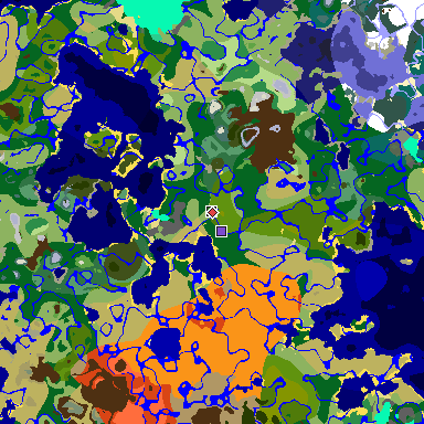 Map of Minecraft seed -2461350144247438166 around spawn