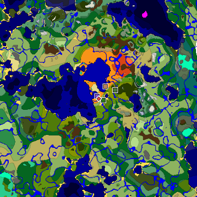 Predicted biome map of Java 1.19.2 seed -868736162698749557 around estimated spawn