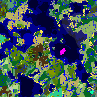 Map of Minecraft seed 3053743576119184633 around spawn