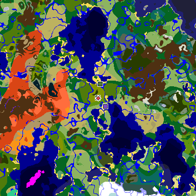 Map of Minecraft seed 4460198135978048923 around spawn