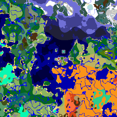 Map of Minecraft seed -4821640590368894387 around spawn