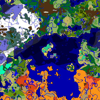 Predicted biome map of Java 1.19.2 seed -810934165623836656 around estimated spawn