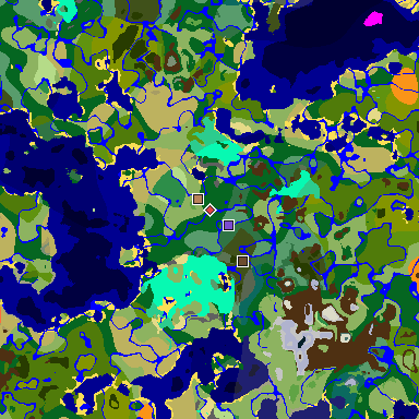 Map of Minecraft seed -279839352218225138 around spawn