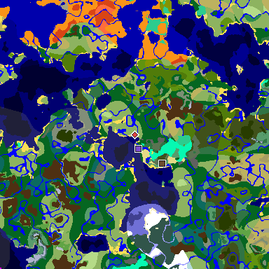 Map of Minecraft seed -1673720506052644529 around spawn