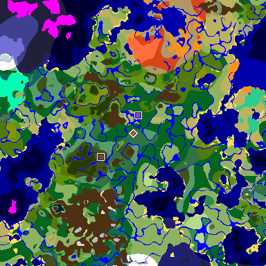 Map of Minecraft seed -2645193846771998920 around spawn