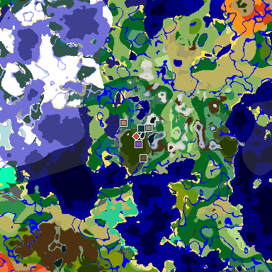 Map of Minecraft seed 2046500214657477584 around spawn