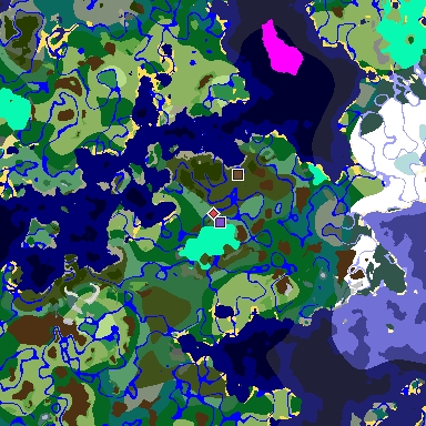 Map of Minecraft seed -5763752321363161258 around spawn