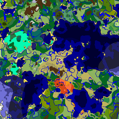 Predicted biome map of Java 1.19.2 seed -965752973943484093 around estimated spawn