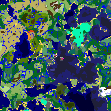 Map of Minecraft seed -8955291989320914400 around spawn