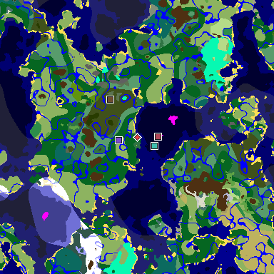Map of Minecraft seed 3650533464781436919 around spawn