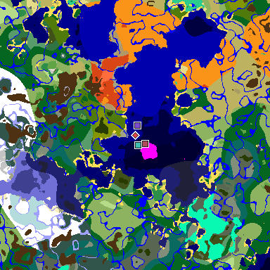Map of Minecraft seed -5255064622858802676 around spawn