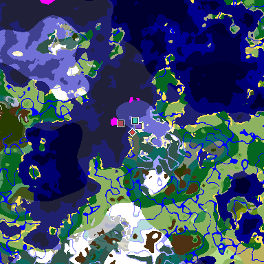 Map of Minecraft seed 5487745858116663557 around spawn