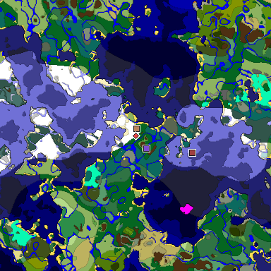 Predicted biome map of Java 1.19.2 seed 5369348158723206152 around estimated spawn