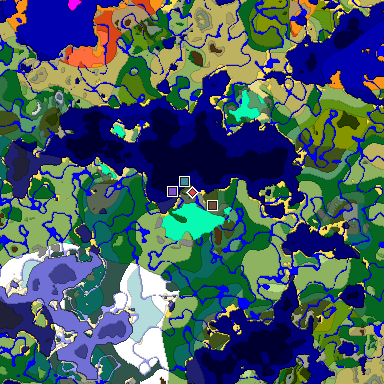 Predicted biome map of Java 1.19.2 seed 2086531898491138062 around estimated spawn