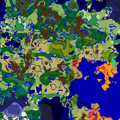 Predicted biome map of Java 1.19.2 seed -6014279156450829707 around estimated spawn
