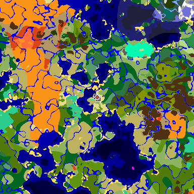 Map of Minecraft seed 3823070623118167519 around spawn