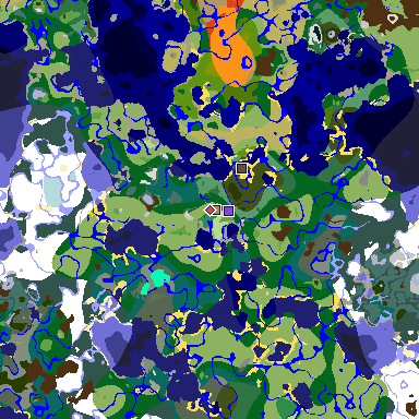 Map of Minecraft seed -8653403741317089450 around spawn
