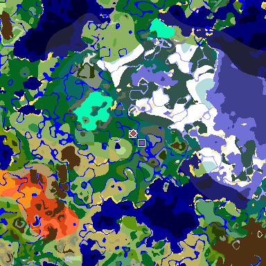Map of Minecraft seed -6871219519176524094 around spawn