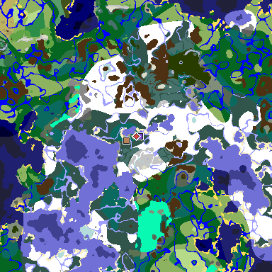 Map of Minecraft seed 8597868067443403005 around spawn