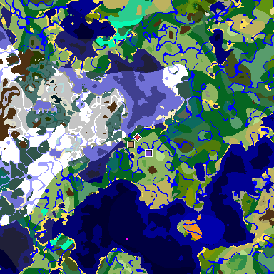 Map of Minecraft seed 7017419313677774103 around spawn